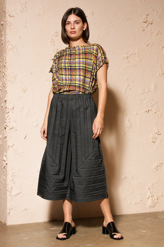 Dark Denim Pleated Trouser