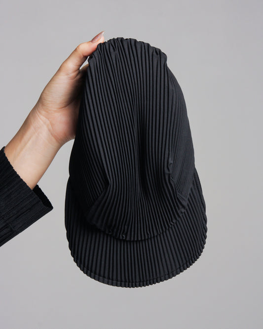 Black Pleated Cap