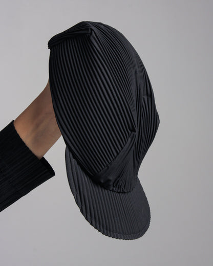 Black Pleated Cap
