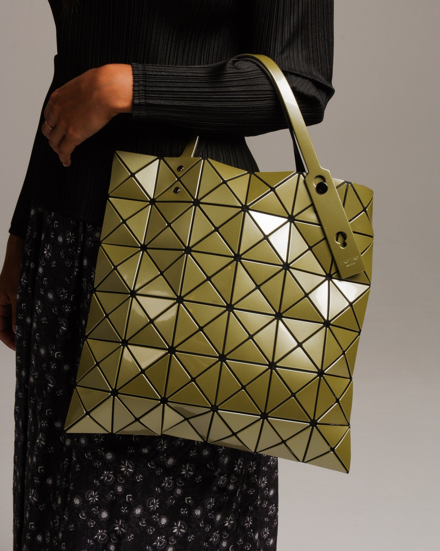 Olive and Taupe Medium Lucent Tote Bag