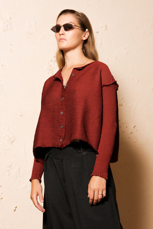 Crepe Blouse Burgundy