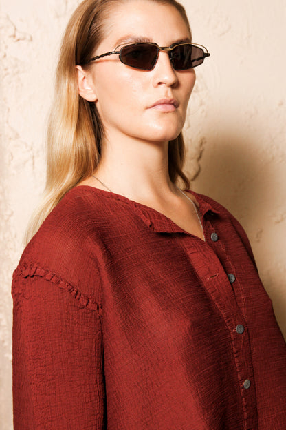 Crepe Blouse Burgundy