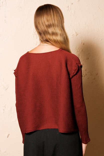 Crepe Blouse Burgundy