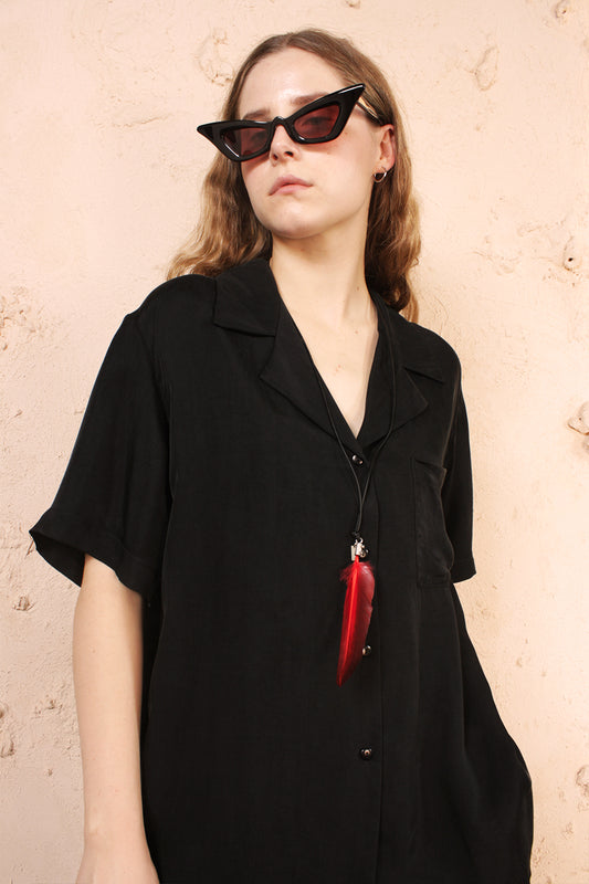 Feather Necklace Red