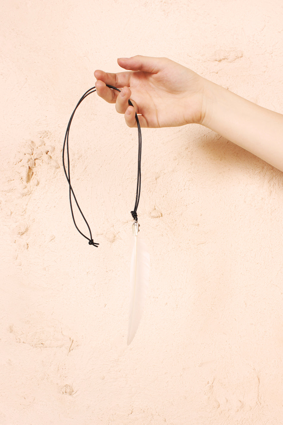 Feather Necklace White