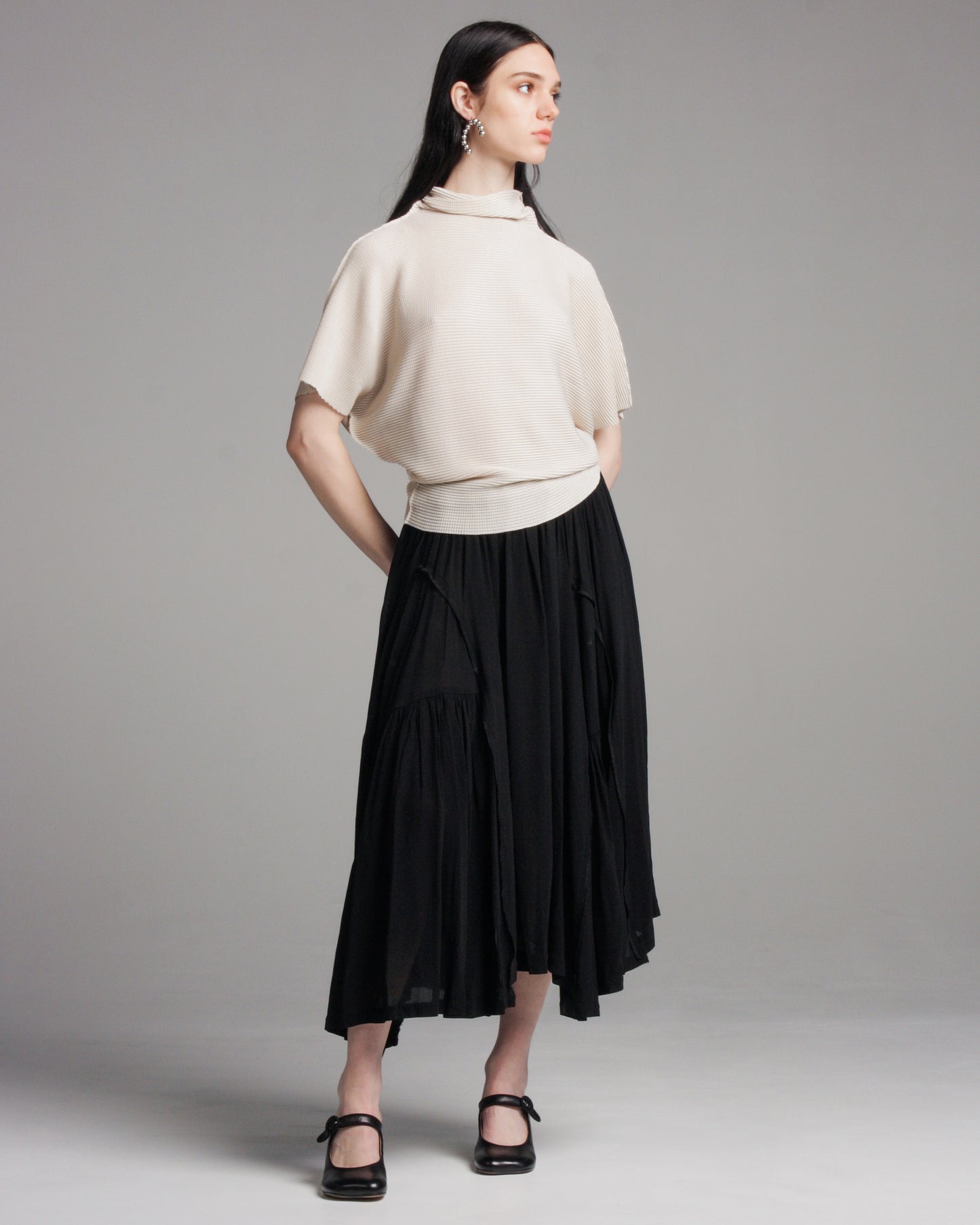 Ivory Dolman Knit Stretch Top