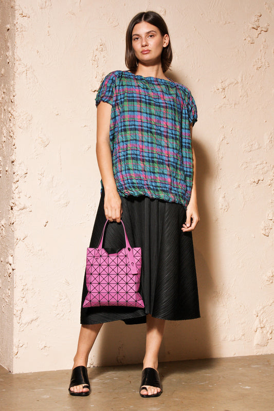 Green Check Twist Top