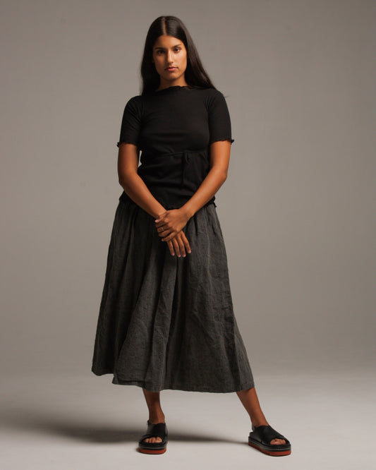 Dark Grey Linen Skirt
