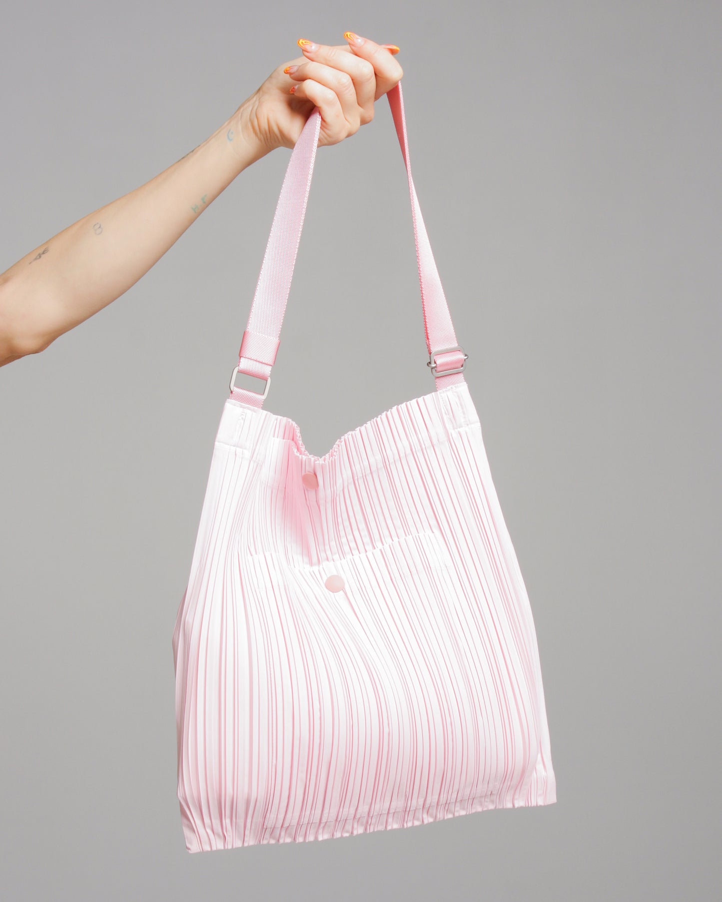 Pink Crossbody Pleated Bag
