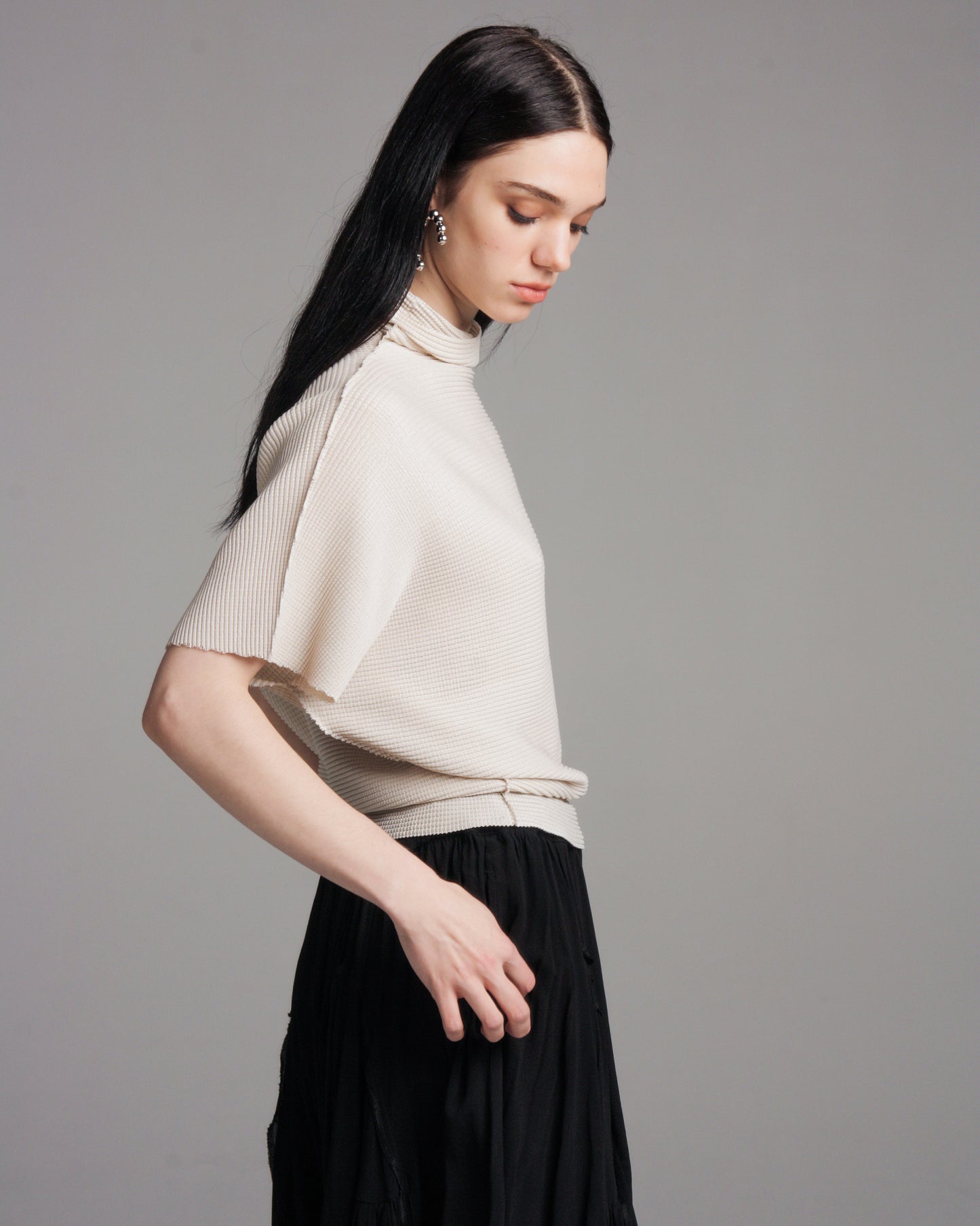 Ivory Dolman Knit Stretch Top