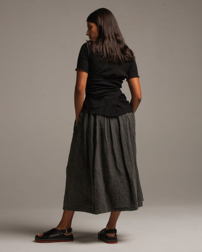 Dark Grey Linen Skirt