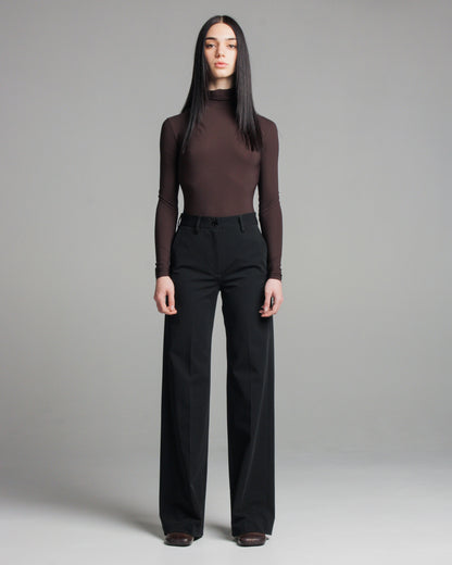 Black Straight-Leg Trousers