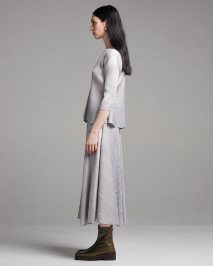 Grey Full Pleated Skirt