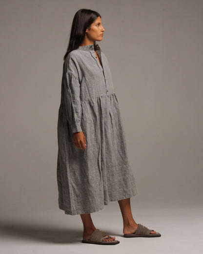 Light Grey Linen Shirt Dress