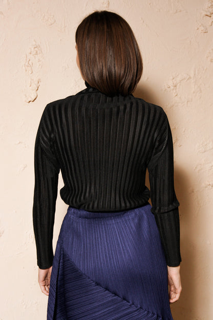 Black Ribbed Turtleneck