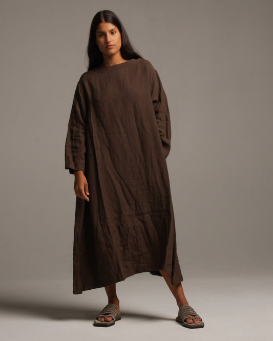 Brown Linen Dress