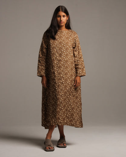 Floral Pattern Dress Beige