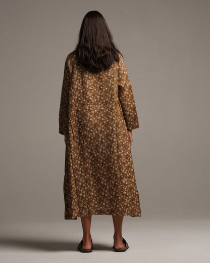 Floral Pattern Dress Beige