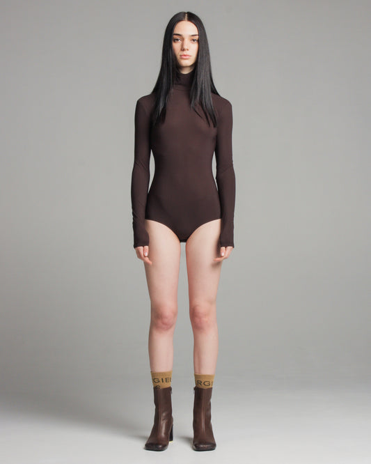 Chocolate High-Neck Bodysuit