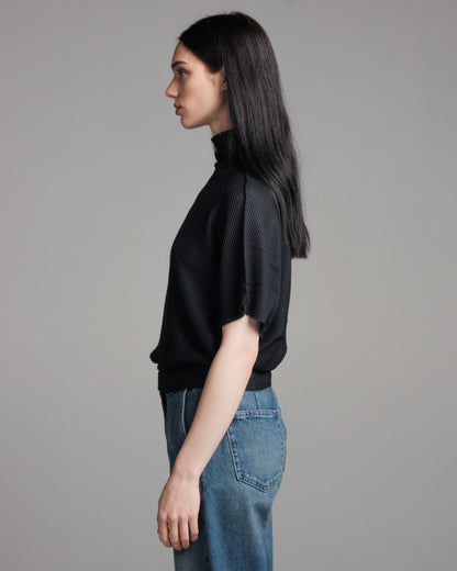 Black Dolman Knit Stretch Top