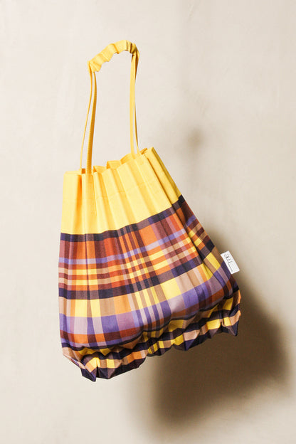 Yellow Check Pleats Bag