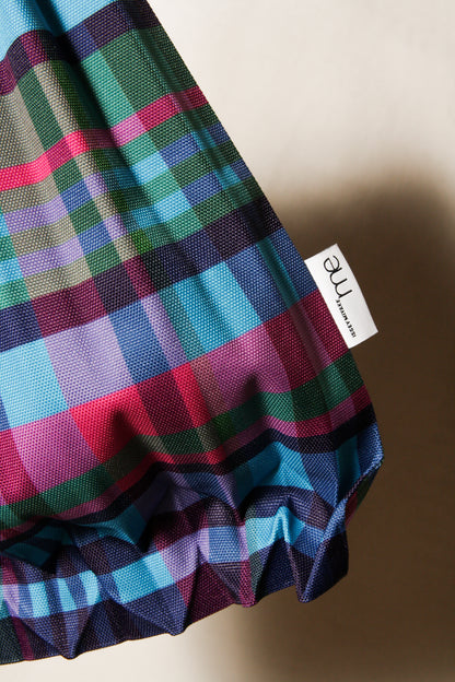 Blue Check Pleats Bag