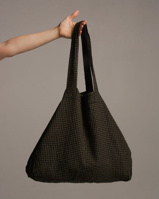 Olive Gingham Bag
