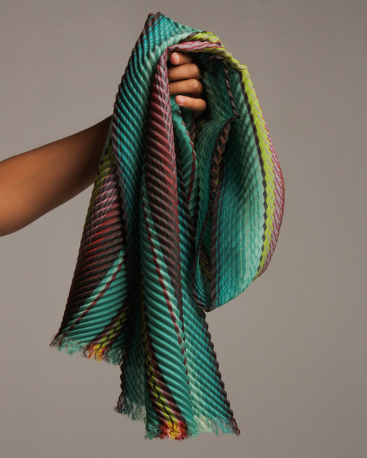 Cool Toned Rainbow Stripes Scarf