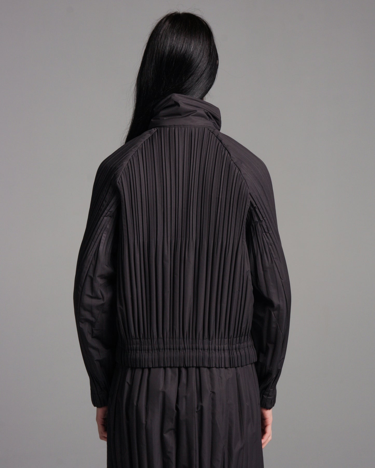Charcoal Thick Pleat Jacket