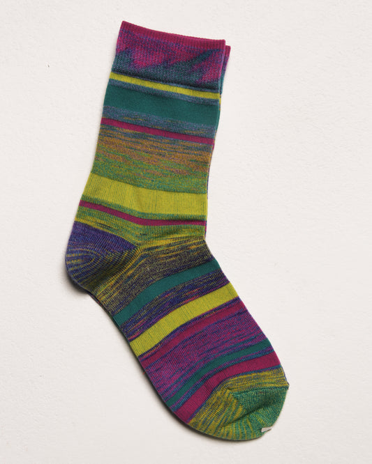 Green Rainbow Stripe Socks