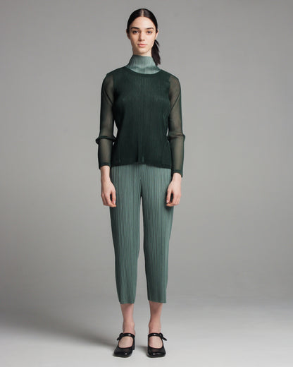 Green Tatami Mesh Longsleeve Top