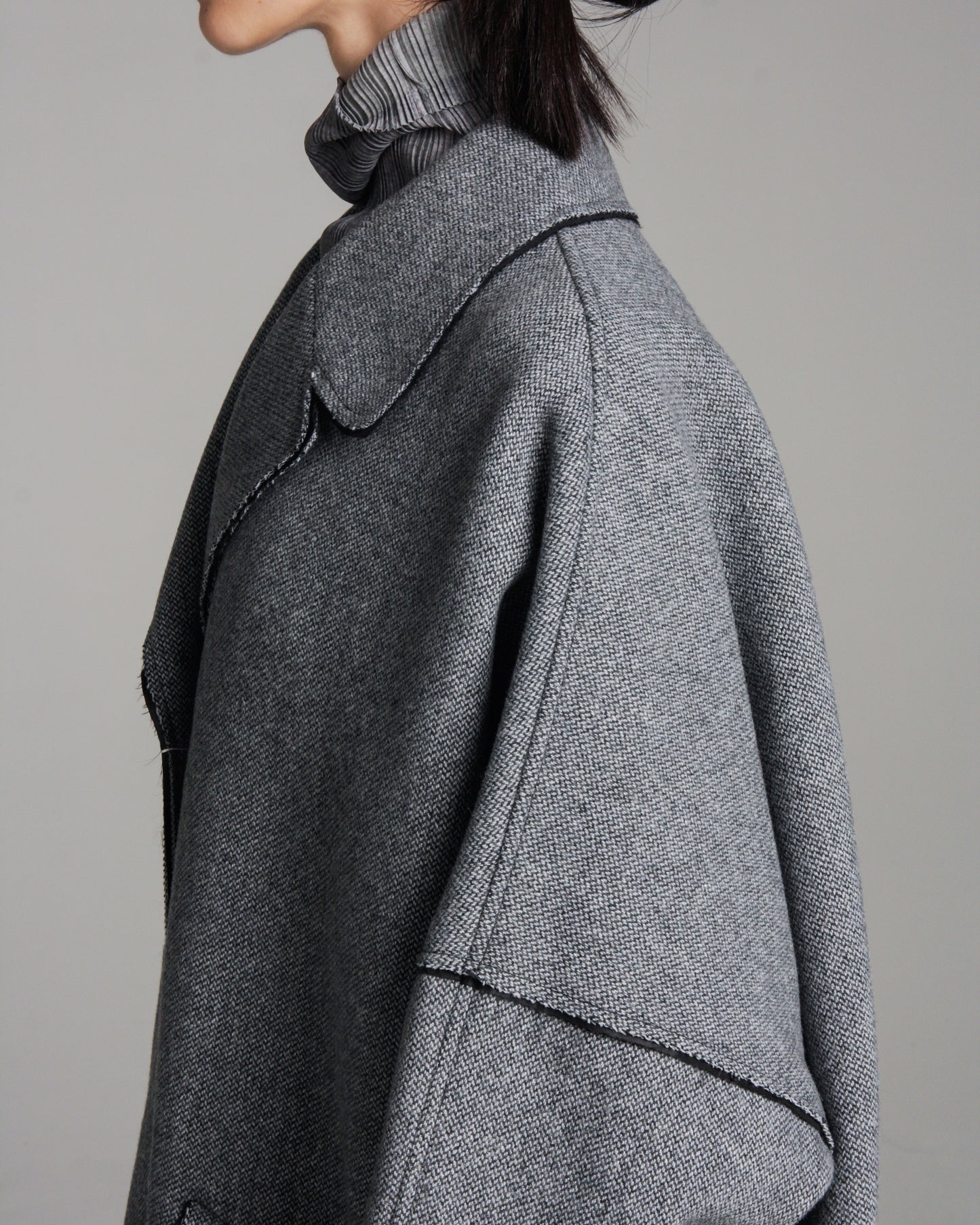 Grey Wool Blend Coat