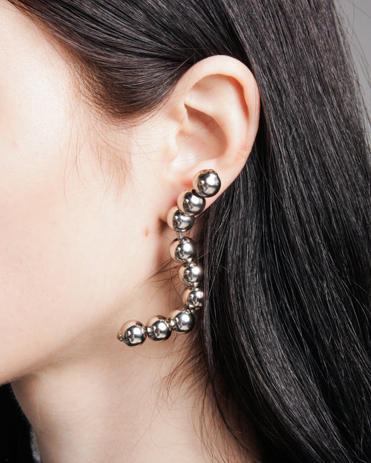 Polished Palladio Ball Chain Earrings