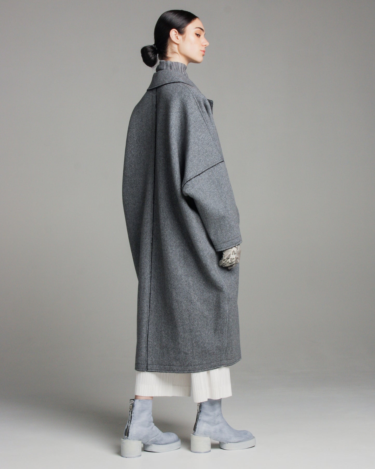 Grey Wool Blend Coat