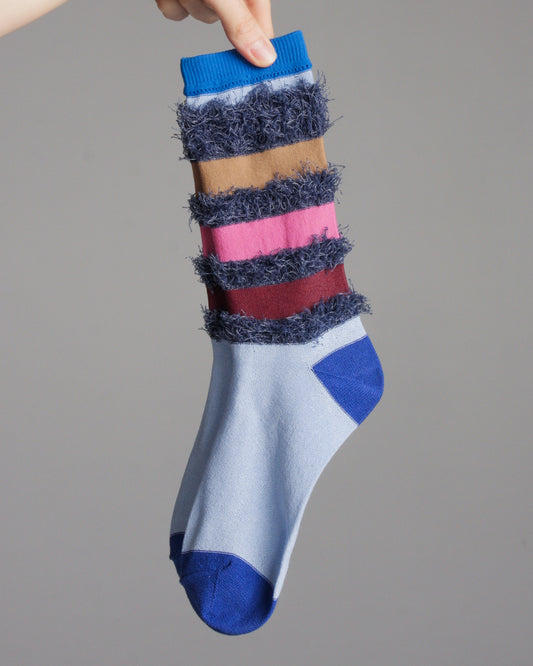 Blue Fringed Socks
