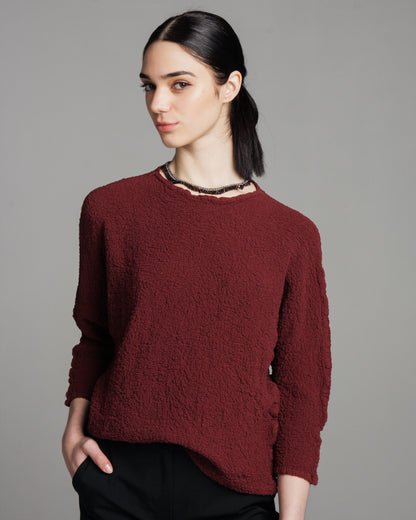 Maroon Cauliflower Loose Top