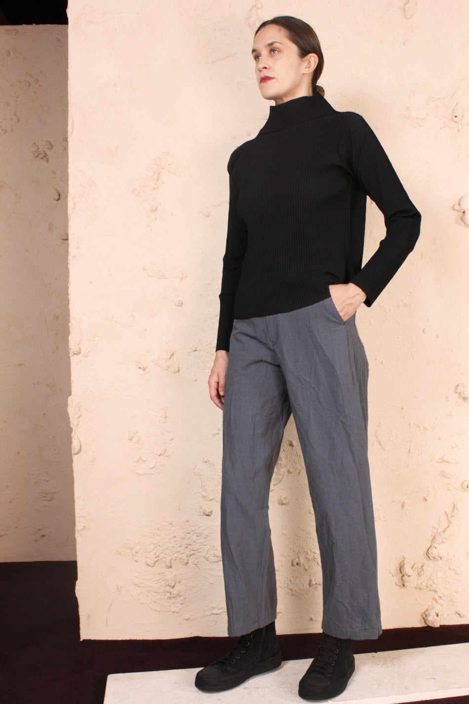 High Wide Pant Grey