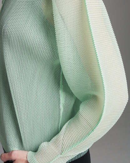 Mint Tatami Mesh Cardigan