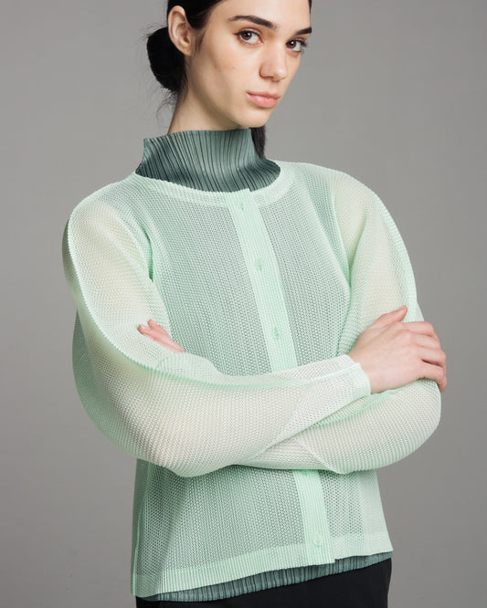 Mint Tatami Mesh Cardigan