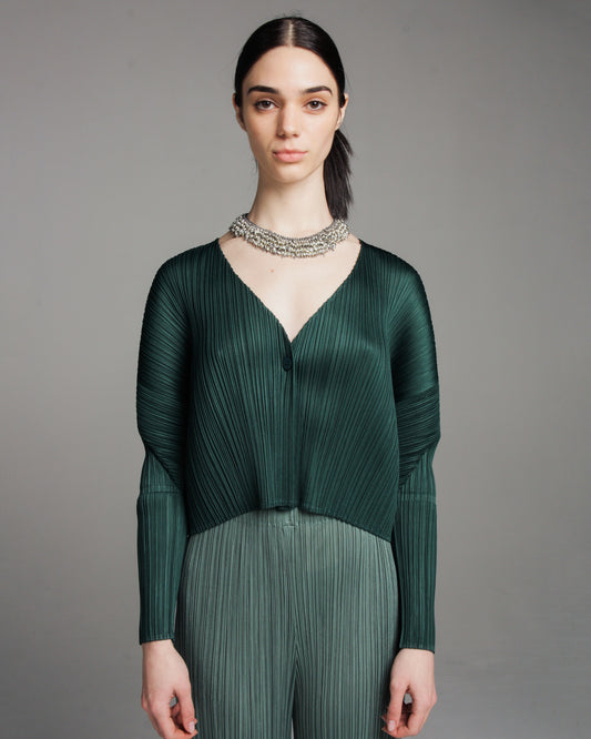 Green Single Button Cardigan