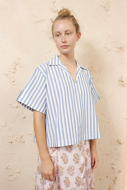 Sasha Stripe Waffle Shirt