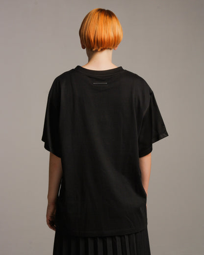 Black Satin Sleeve Tee