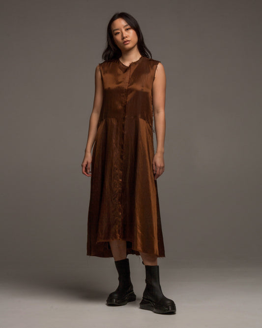 Sleeveless Brown Dress