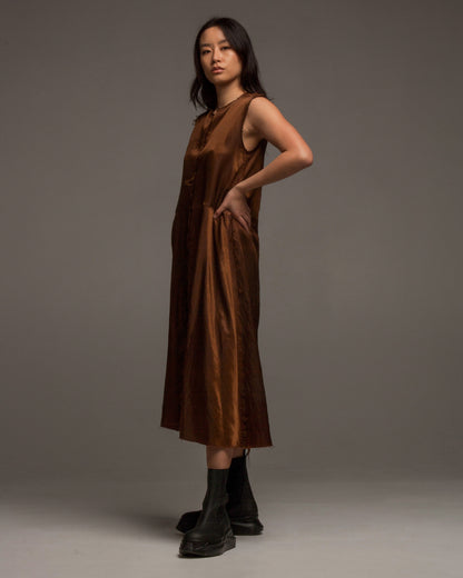 Sleeveless Brown Dress