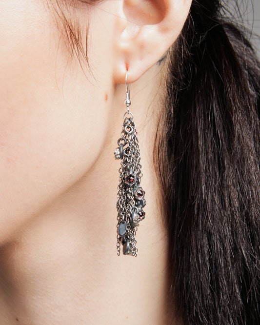 Wine Swarovski Jet Rhinestone Earrings
