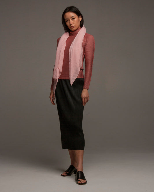 Light Pink Pleated Scarf