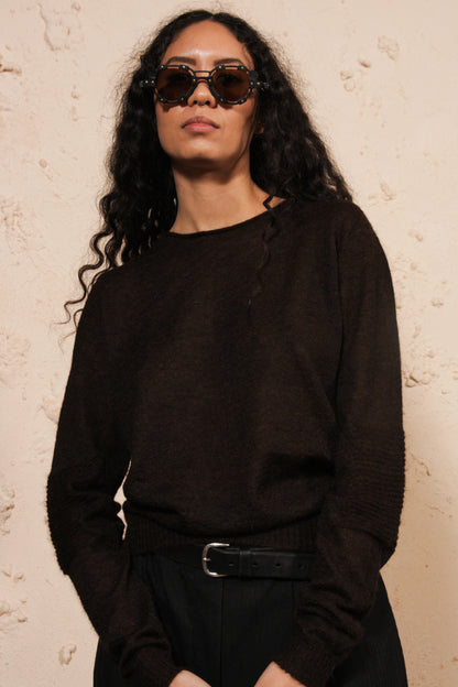 Biker Level Sweater Brown