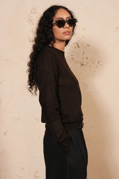Biker Level Sweater Brown