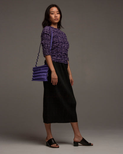 Purple Wave Pleats Bag
