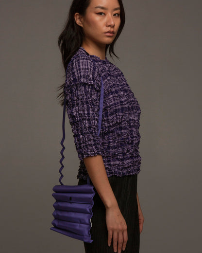Purple Wave Pleats Bag